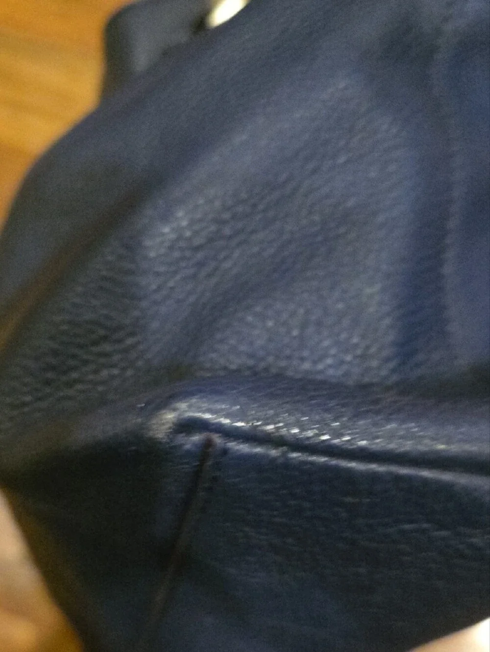 kate spade Navy Leather Drawstring With Gold Accents Backpack